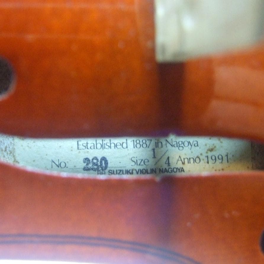 鈴木バイオリン 1/4 No280 1991年製 弓 ケース 鳴り良し メンテ済