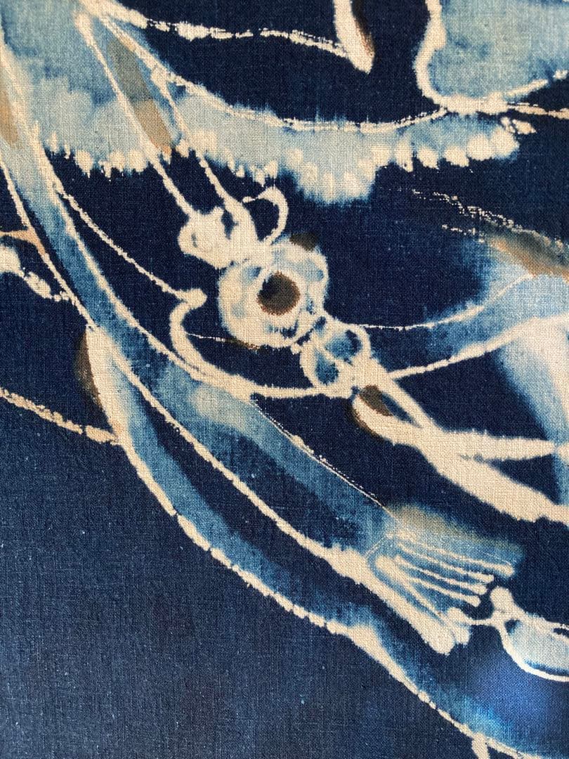 藍染掛け軸(中国書画)