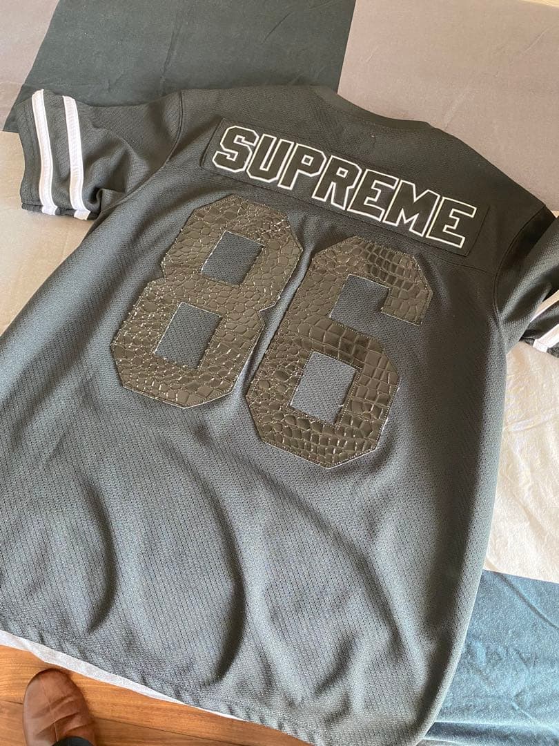 シャツ Supreme Faux Croc Football Jersey Black