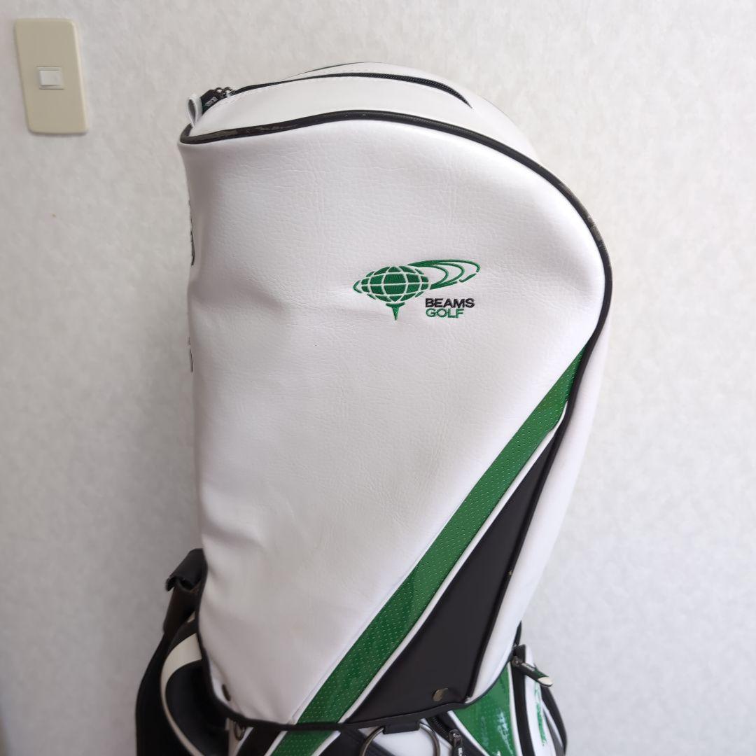 BEAMS GOLF キャディバッグ ホワイト/グリーン