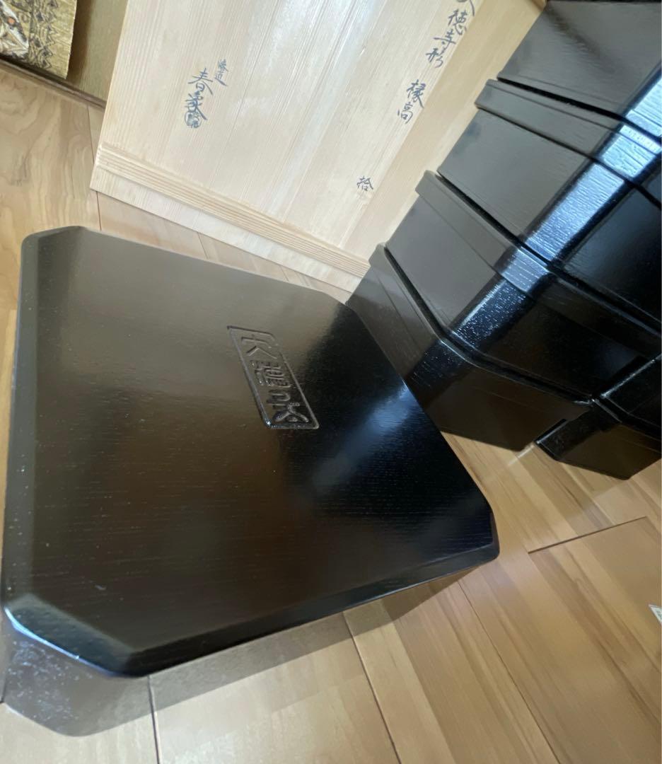 漆匠 仁和春象 黒描合塗縁高　10客 共箱 大徳寺形　椂高　茶道具　表千家　初釜