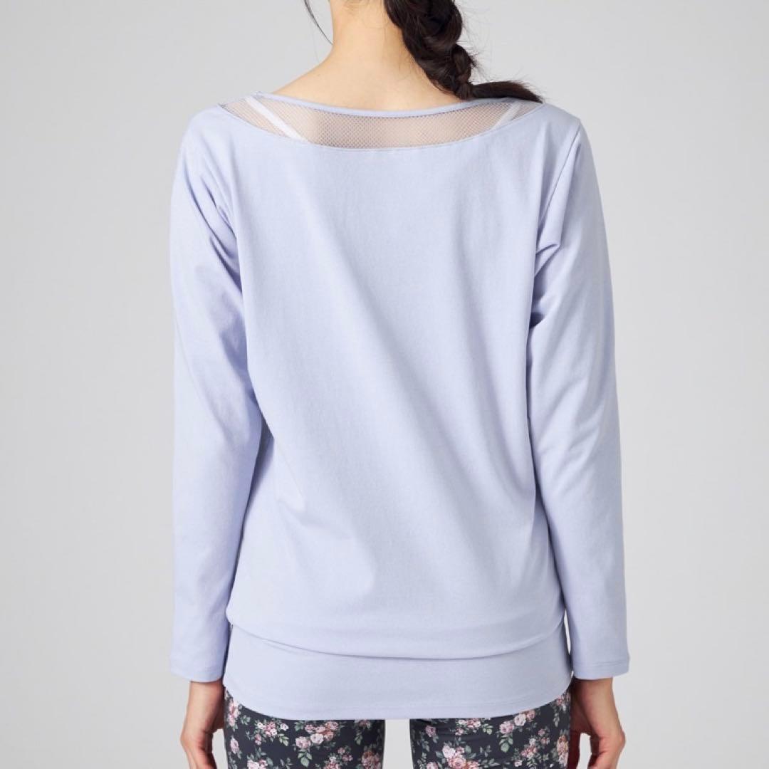 チャコット レースコンビ 長袖 ヘムフィット Tシャツ M ヨガウェア ロング丈