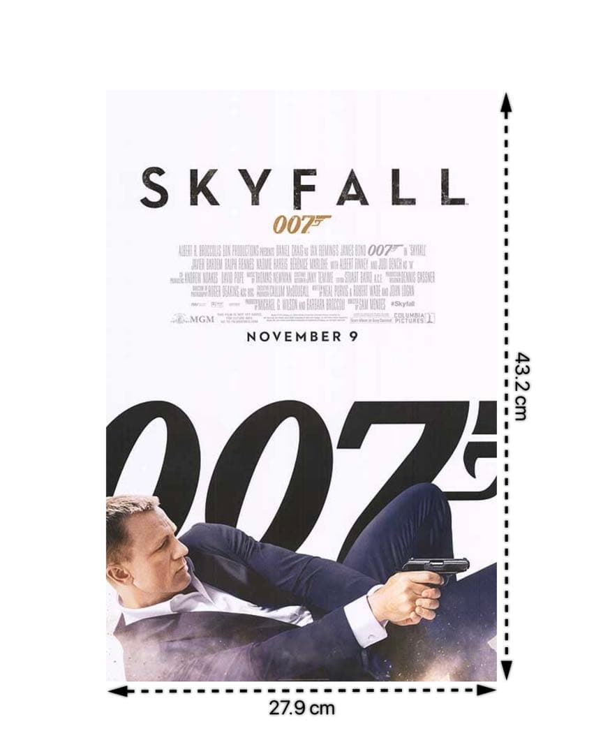 *枚数限定*映画館用片面印刷ポスターUS版:007 スカイフォール