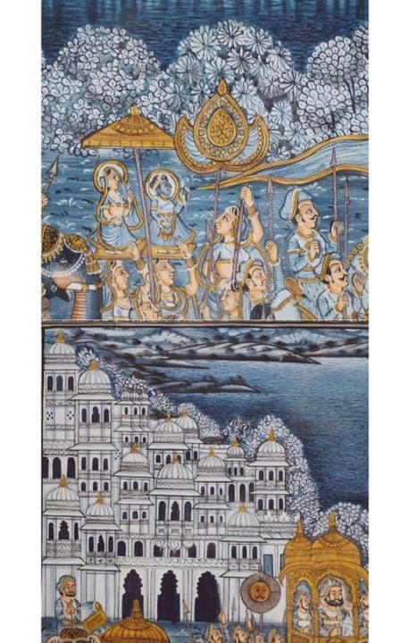 送料無料 イタリアローマ購入 肉筆絹本細密絵画 西洋骨董