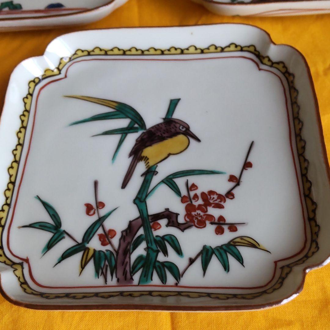 九谷作家宮川哲治造　古九谷風絵変　【銘々皿】【手描き】【古九谷風】【菓子皿】