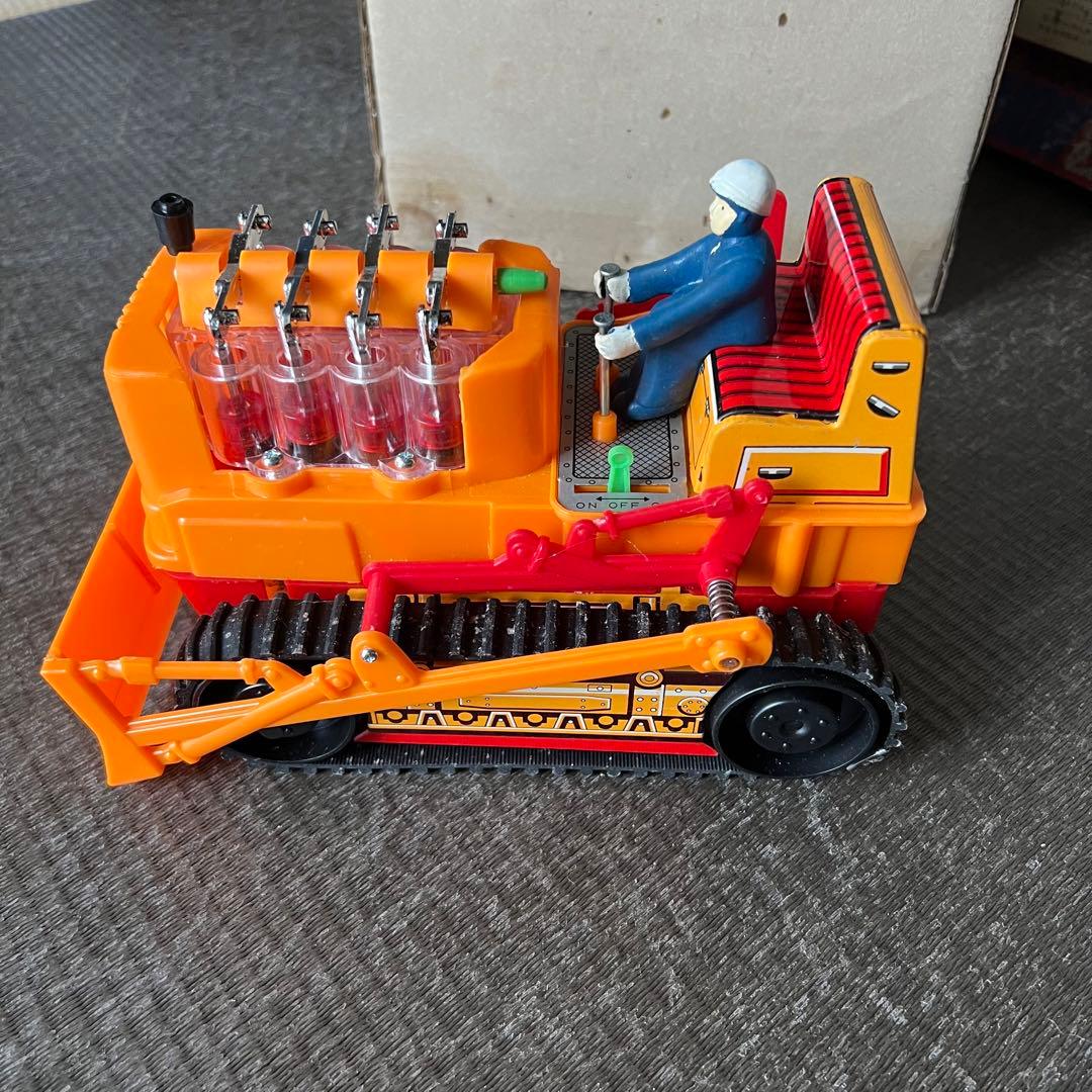 堀川玩具 ニューアクショントイ スーパーブルドーザ ブリキ オモチャ 当時物