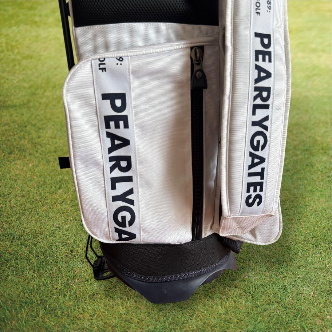 美品　パーリーゲイツ　キャディバッグ　ショルダー式　スタンド式　軽量　白　黒