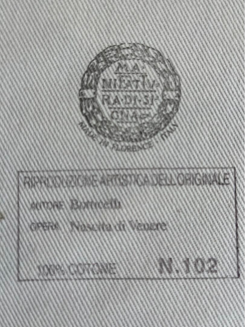 ボッティチェリ《ヴィーナスの誕生》　大判布製複製画　イタリアフィレンツェ製