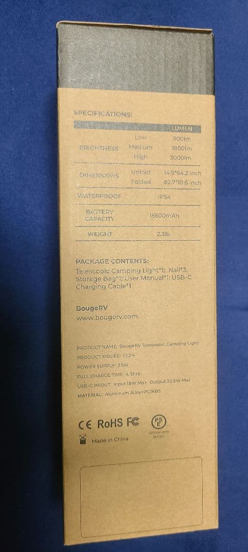 【新品未使用未開封】BougeRV テレスコピックキャンプライト CL04