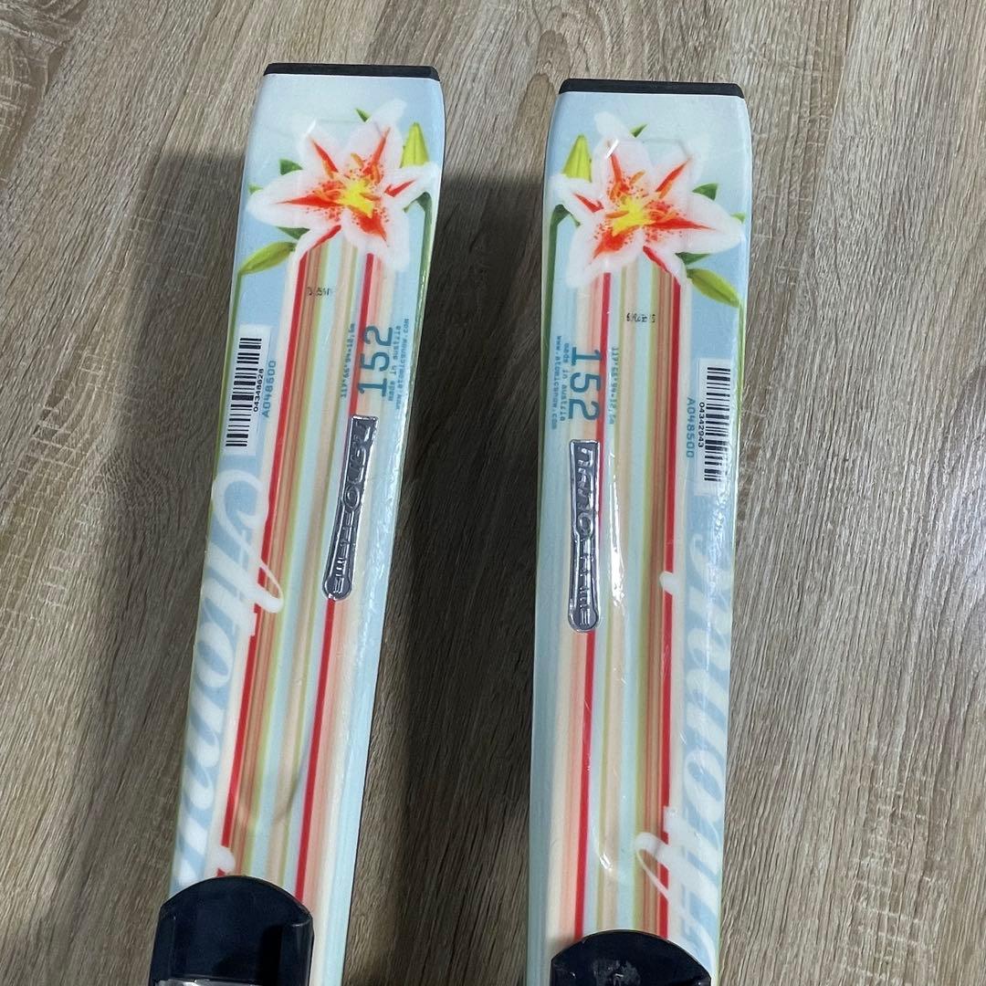 ATOMIC152cm ROSSIGNOL24.5cmストック付きスキーセット