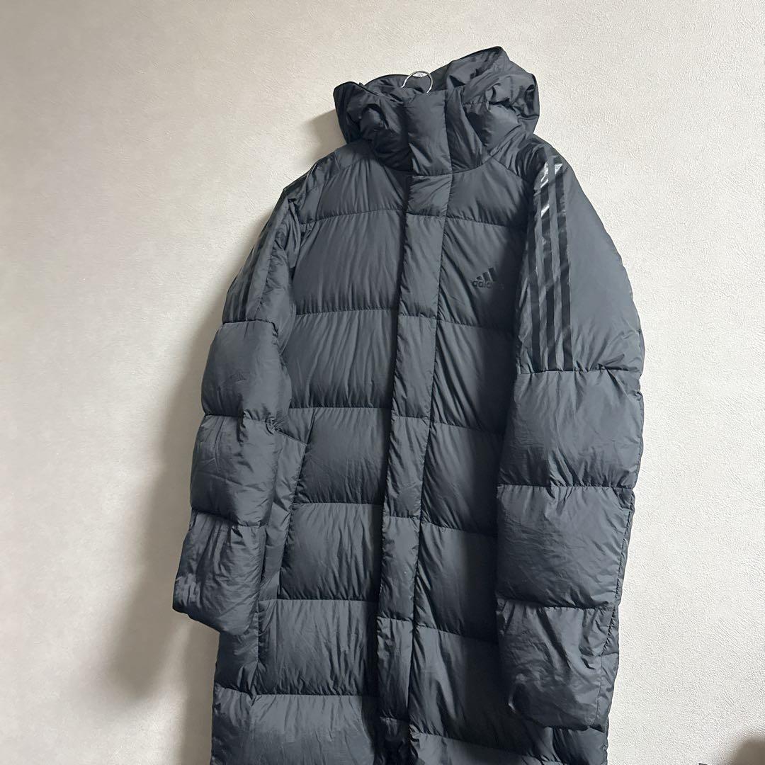 トロトロ　adidas アディダス　ブラックロング ライトダウンコート