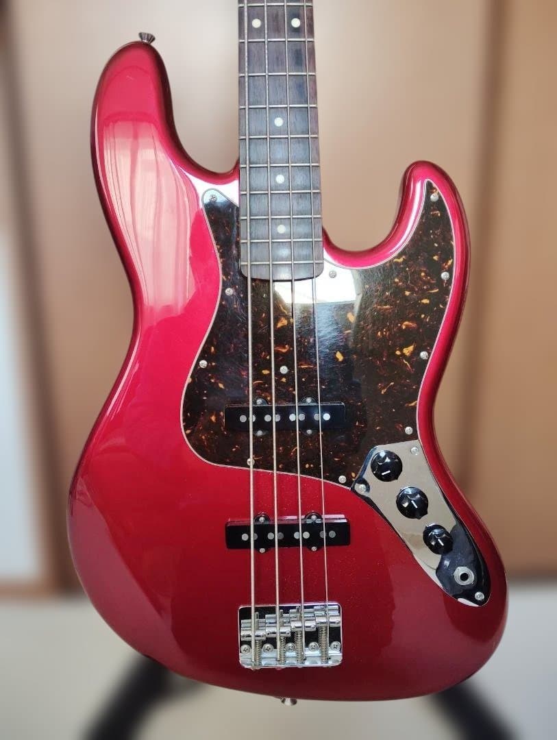 History CV-BJ4 赤　ジャズベース 純正セミハードケース付