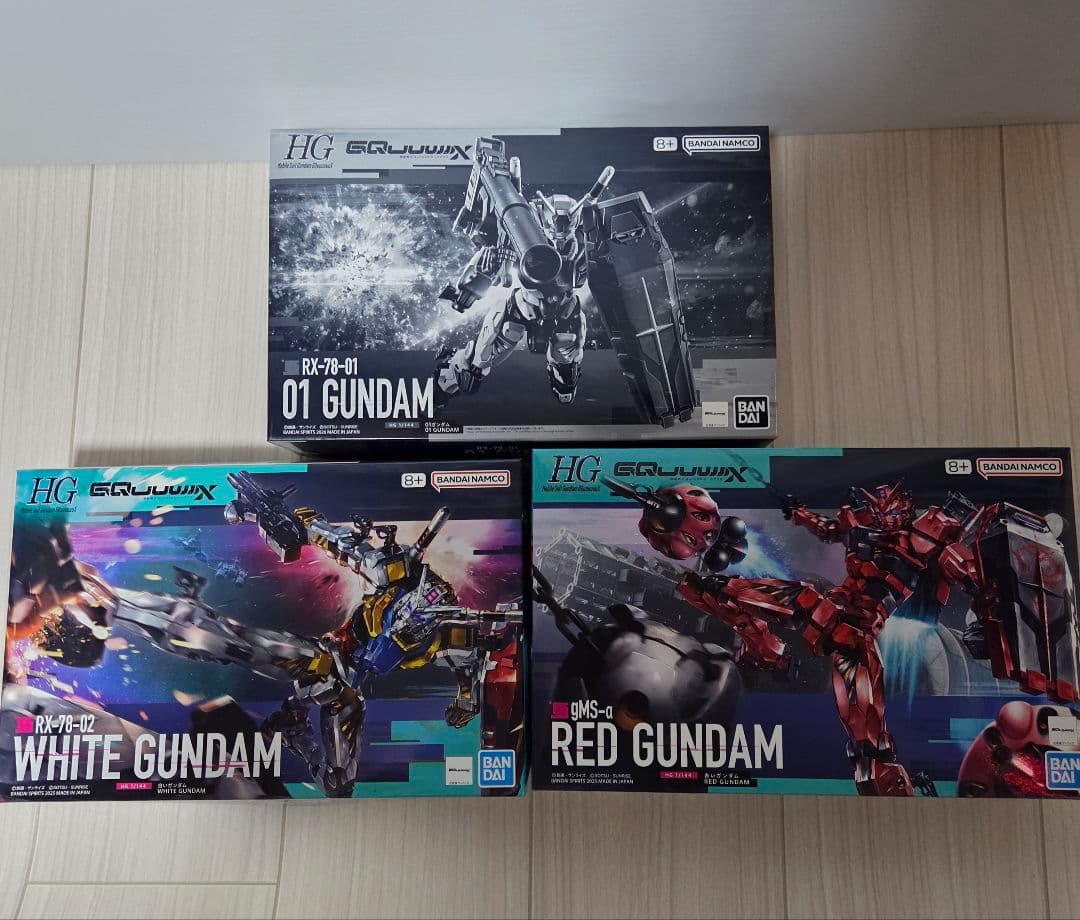 GQuuuuuuX HG 01ガンダム + 白いガンダム + 赤いガンダム