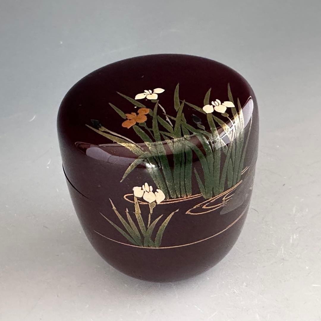 茶道具　八ツ橋蒔絵　中棗　田中宗陵　共箱　薄茶器　杜若　燕子花　稽古　茶会