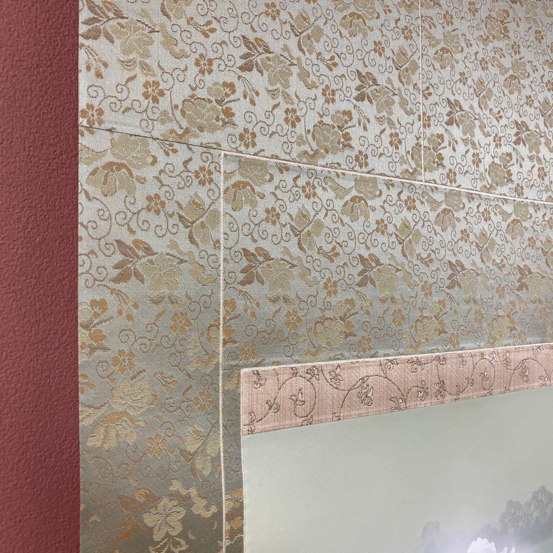 美品 掛け軸 小野守鳳作 牡丹図 共箱 太巻き付 四季花 年中掛け