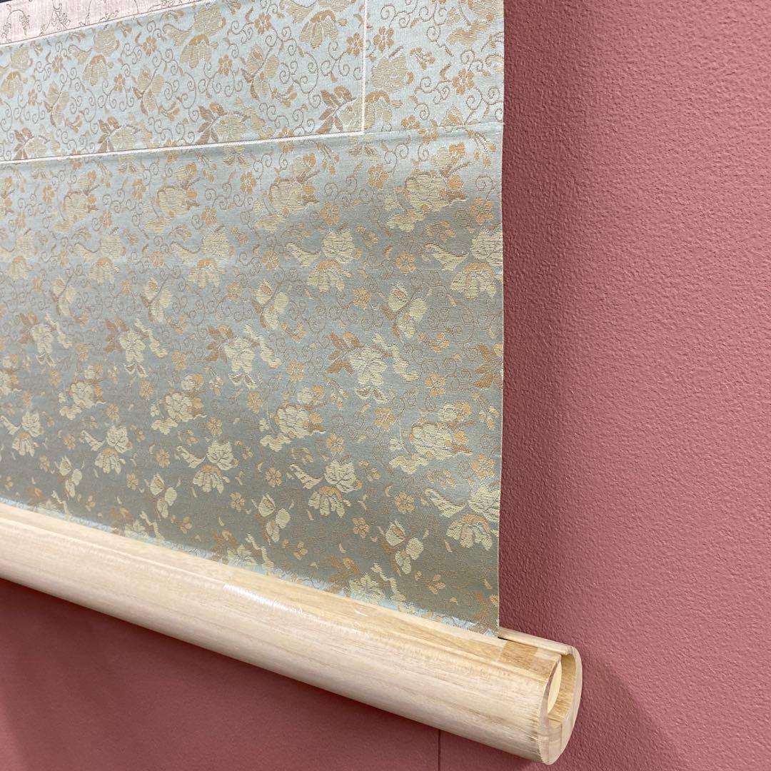 美品 掛け軸 小野守鳳作 牡丹図 共箱 太巻き付 四季花 年中掛け