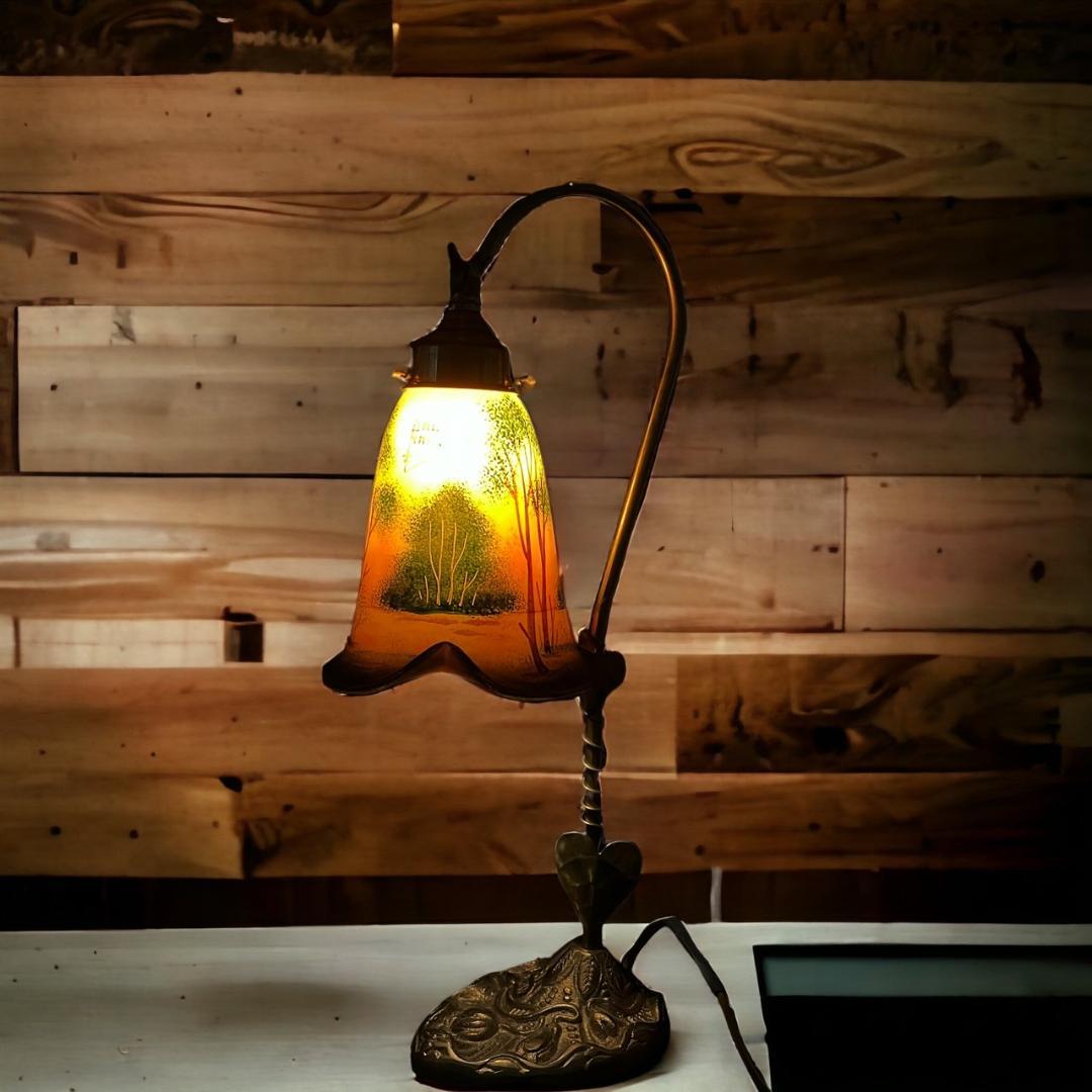 G63ドームナンシー　吊り卓上照明　アンテルカレール　被せガラス　47cm