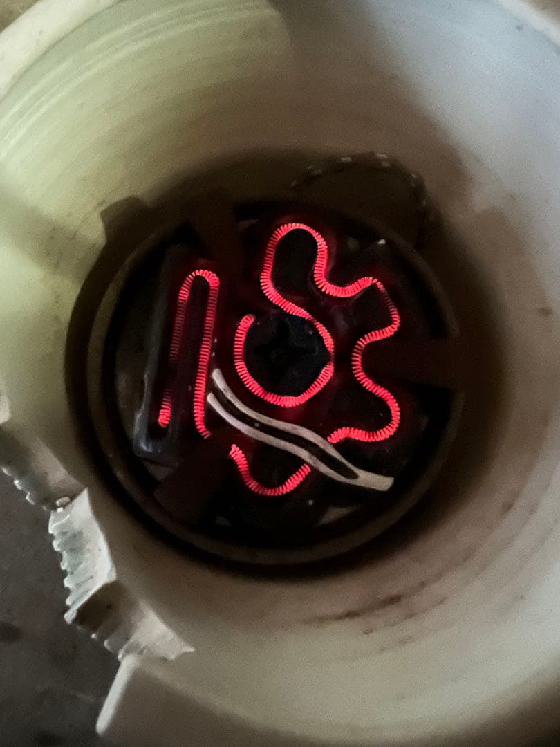 希少　欠風炉　真形羽釜　釜師清光作　電熱器　創巧野々田　動作確認済