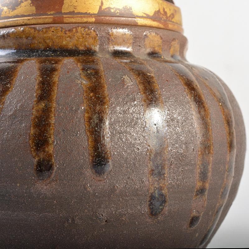 茶道具　丹波焼　古丹波　おはぐろ壷　香炉　火屋付　書付箱　M　R5867