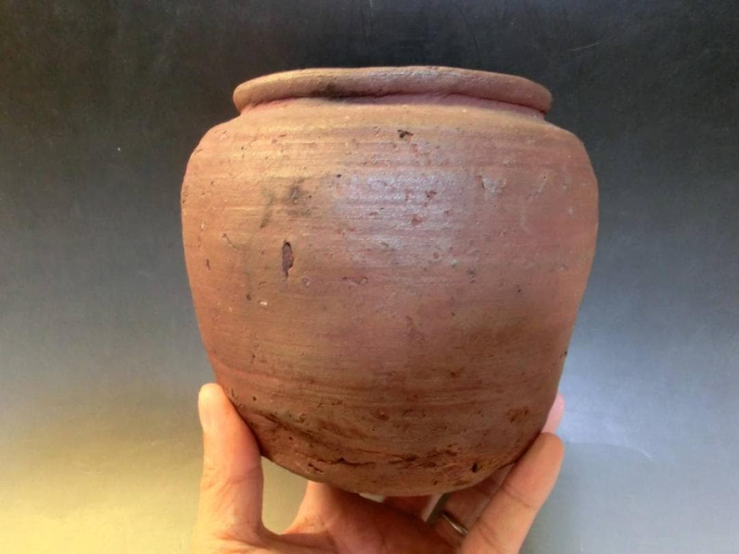 壷■古備前 船壺 古壷 お歯黒壷 鉄漿 古い甕 江戸期 古美術 時代物 骨董品■