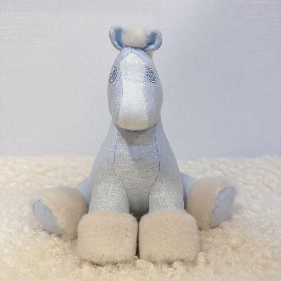 HERMES エルメス ベビーエルミー ぬいぐるみ 馬　水色