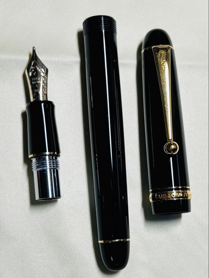 【希少】PILOT CUSTOM 74 ブラック万年筆 14K BB極太字
