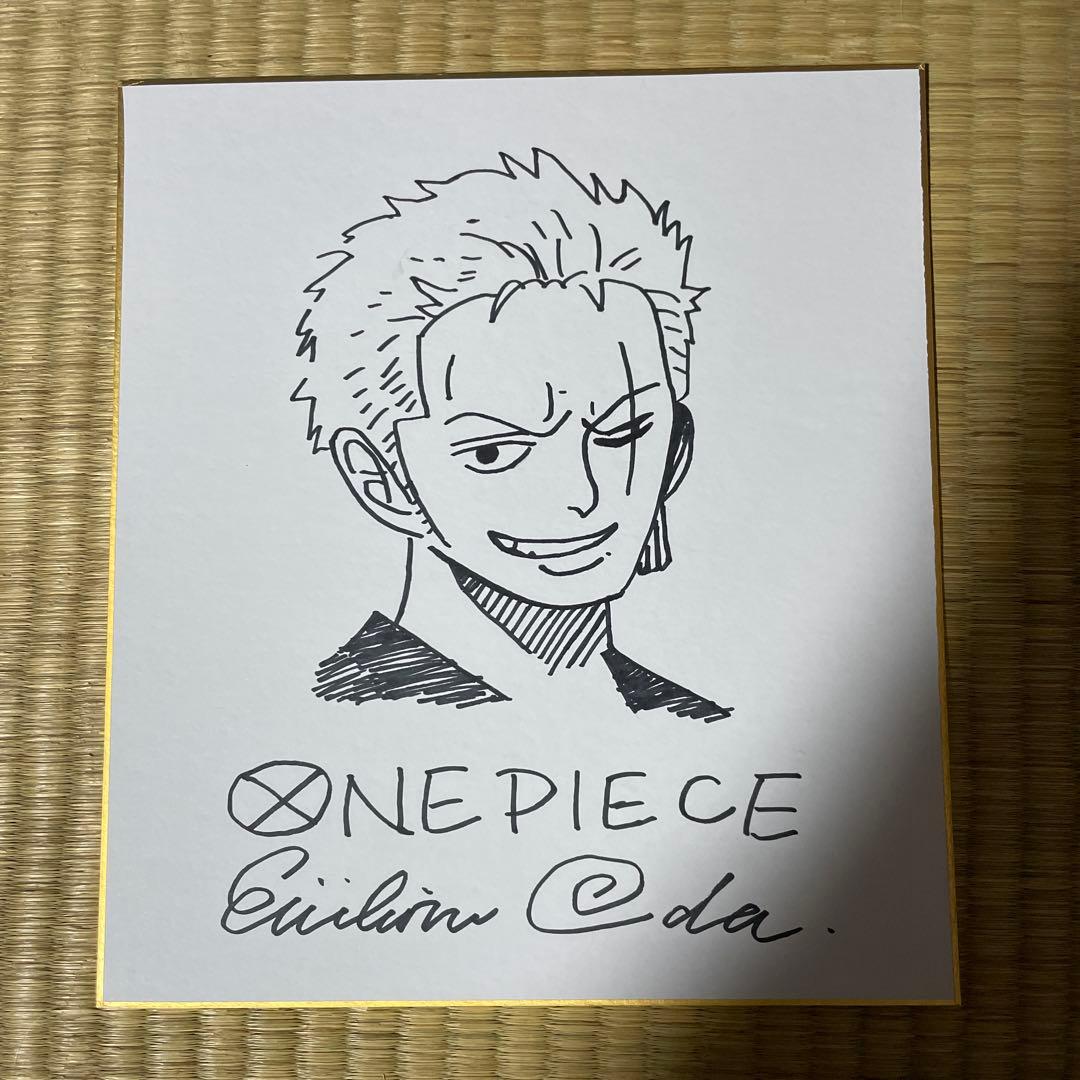ONE PIECE 尾田栄一郎 直筆サイン色紙 ゾロ 超希少