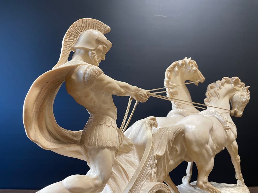 西洋美術 イタリア製A.SANTINI アンテルマ サンティーニ 彫刻 戦馬車像