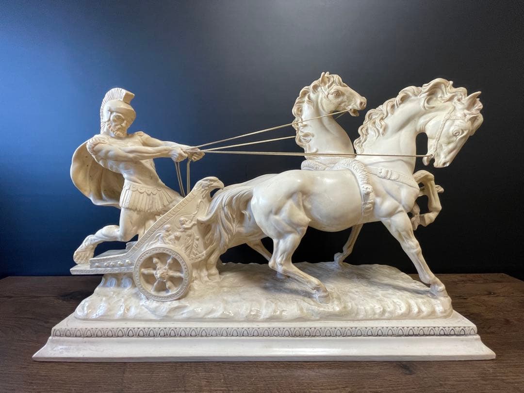 西洋美術 イタリア製A.SANTINI アンテルマ サンティーニ 彫刻 戦馬車像