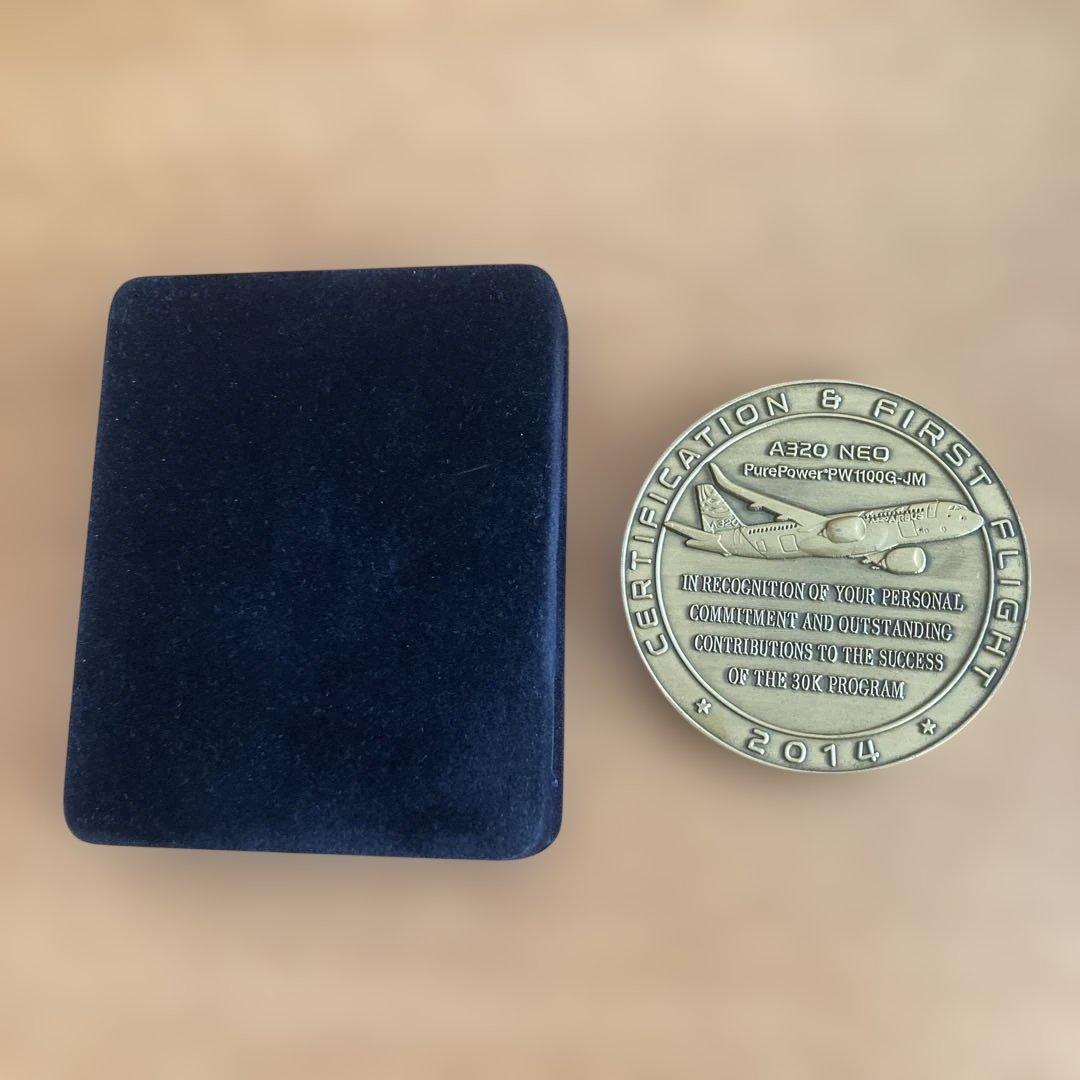 【非売品】A320 NEOのPratt & Whitneyエンジン認証メダル