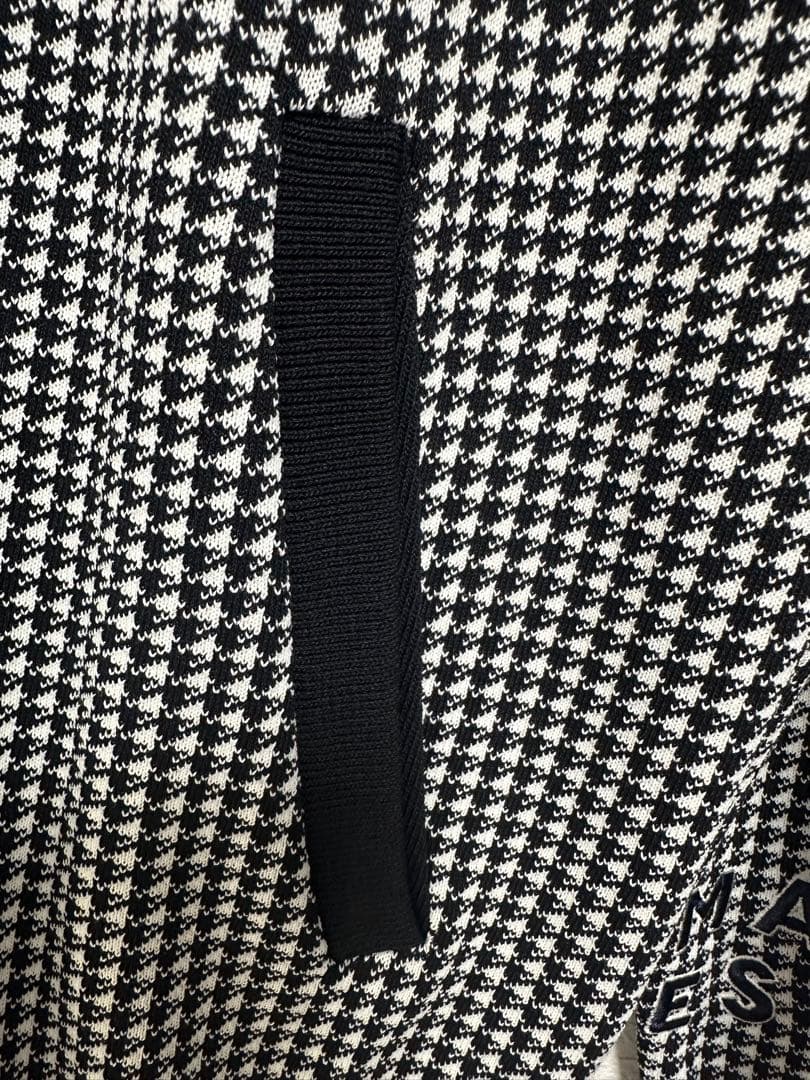 【美品】Lサイズ PEARLY GATES メンズ ニットジップアップ 千鳥柄