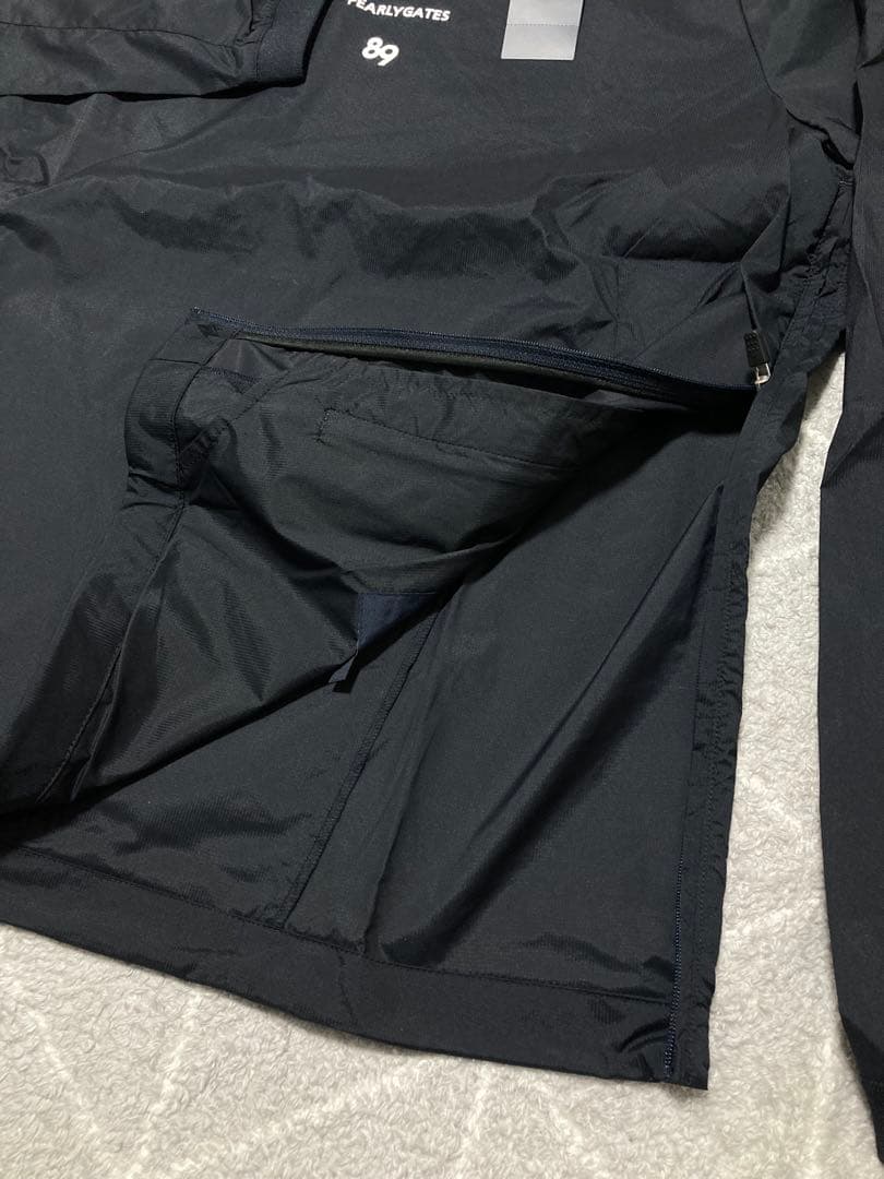 新品 パーリーゲイツ FLEX-IEDストレッチスニードジャック(5)L/紺