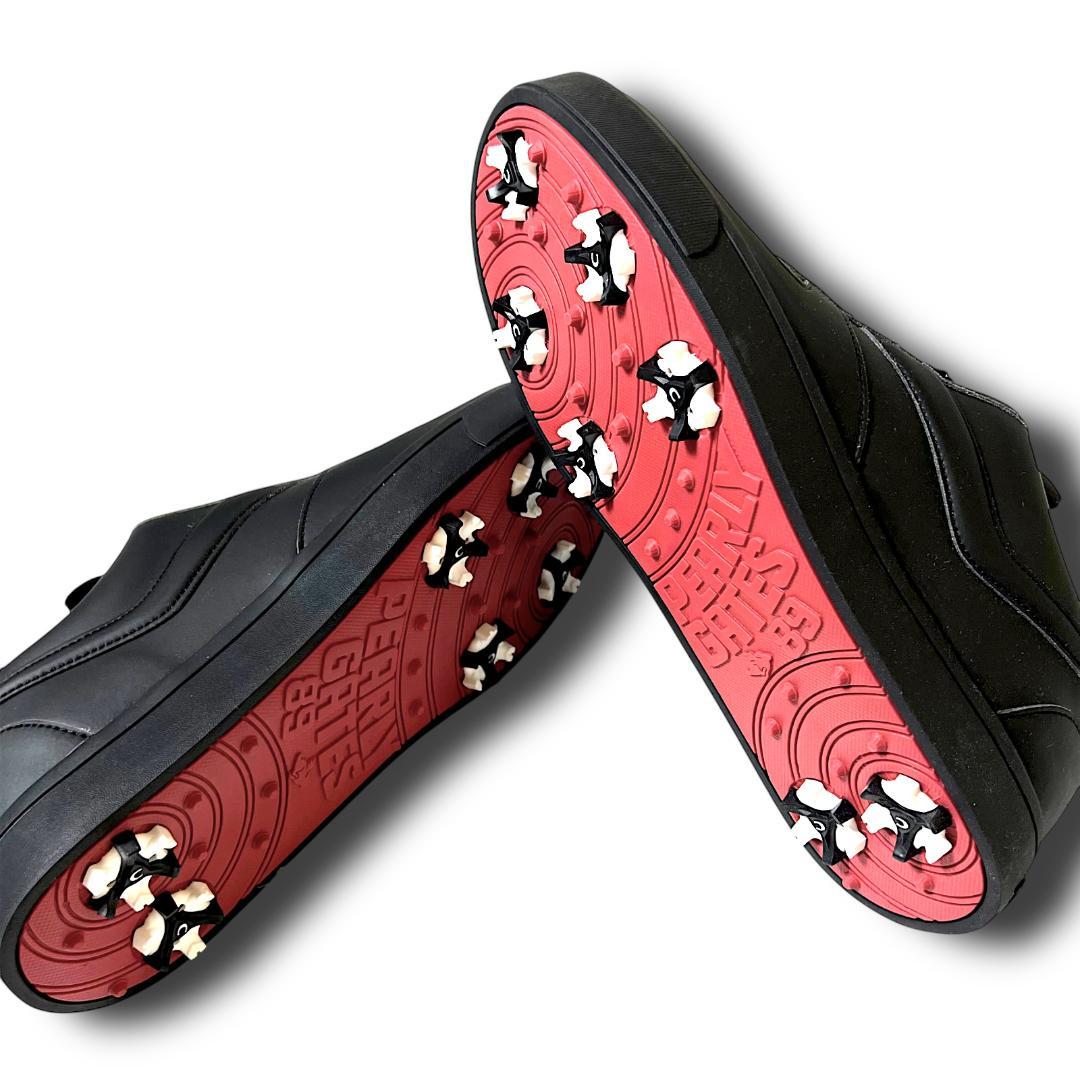 25cm パーリーゲイツ メゾンロゴ レザー スパイク ゴルフシューズ