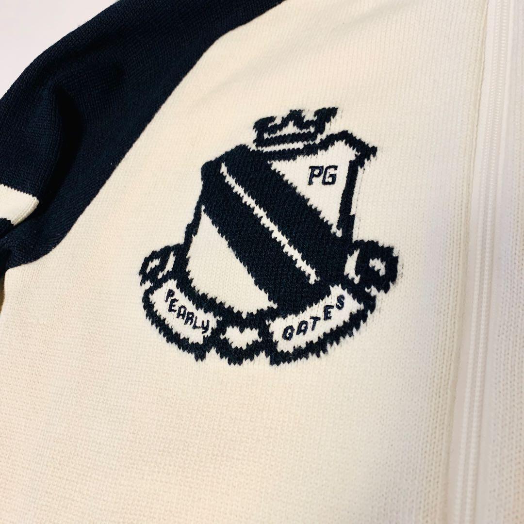 パーリーゲイツ ニットブルゾン 裏地付き ウール混 メンズ 4/M