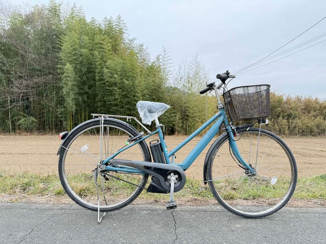 青色 シティタイプ 電動アシスト自転車
