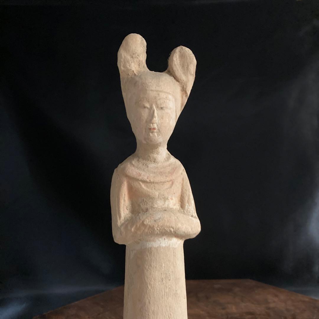 赤札閉店セール❗️【ギャラリー三益】中国古美術　唐代加彩美人俑（唐時代）