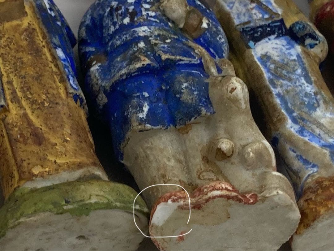 B427b「陶磁器人形 6体」戦前　レトロ　ヴィンテージ　男子　女子