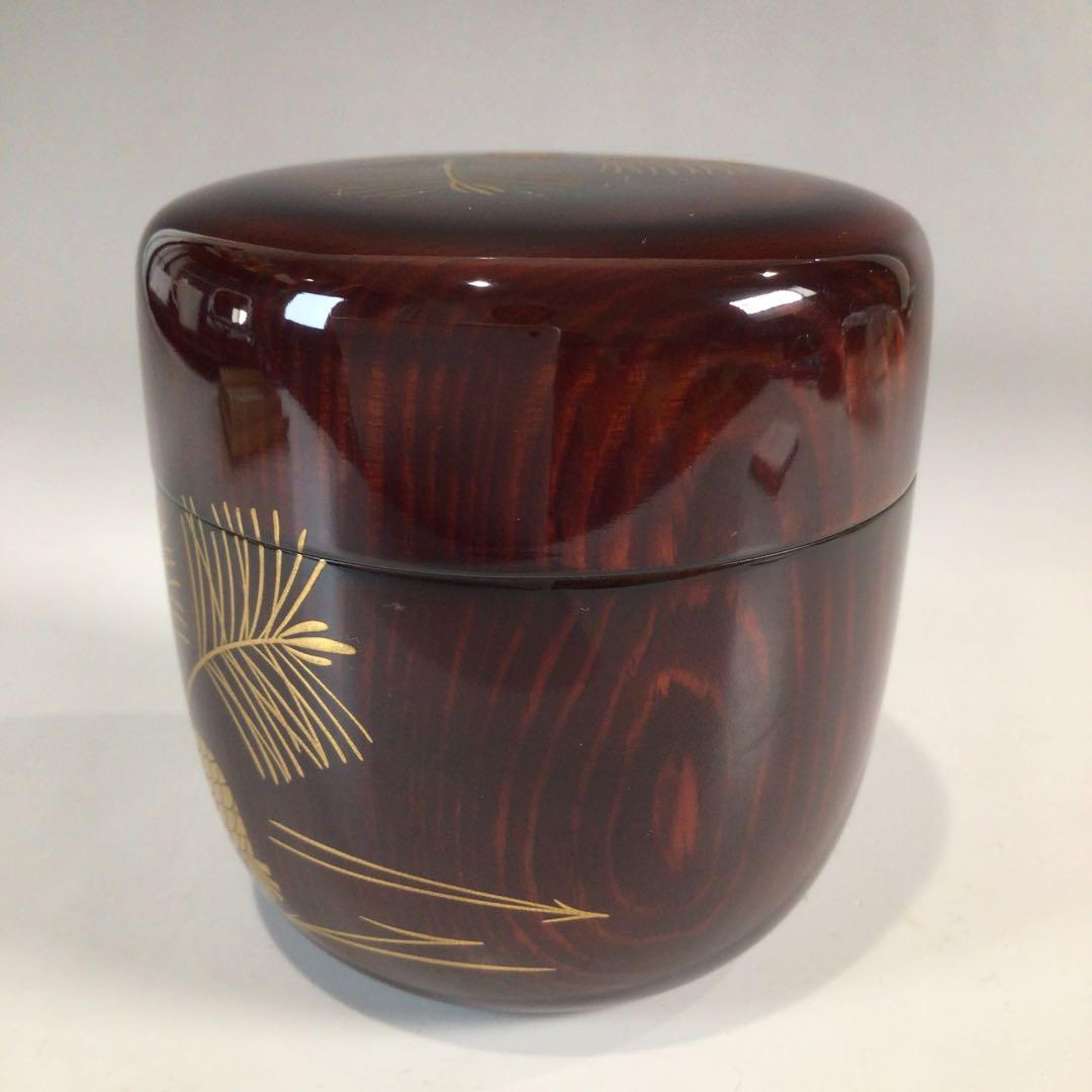 Ｐ２０９　大棗　『誠中斎作』『大徳寺境内松を以て』『立花大亀書付』　共箱　茶道具