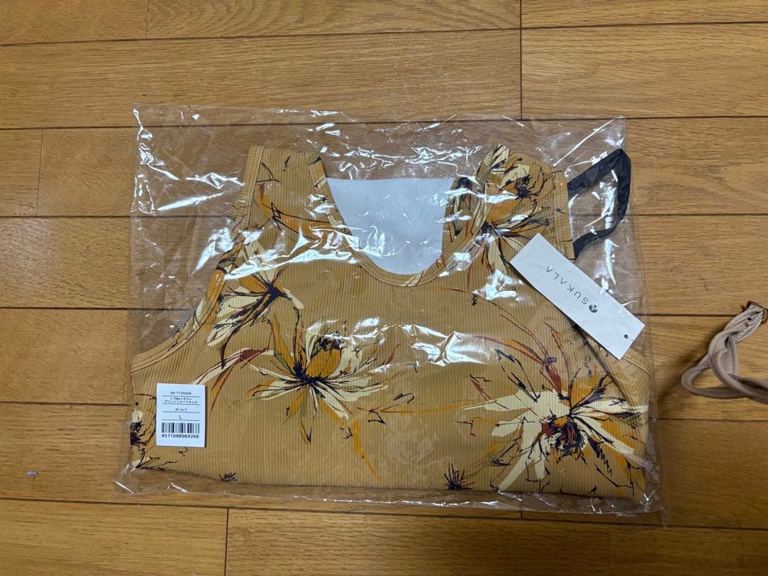 SUKALA リブBigフラワープリント ショートタンクトップ