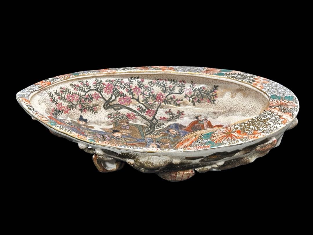 薩摩焼 鮑形大鉢 江戸後期-明治時代