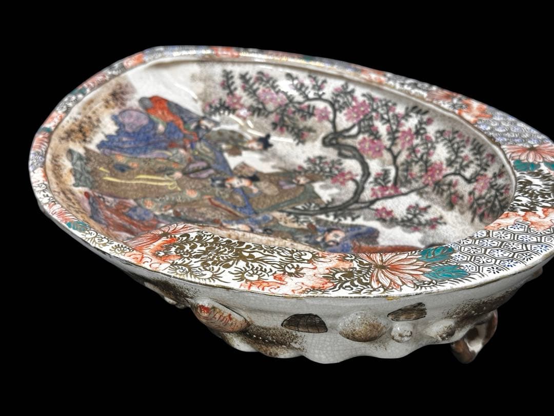 薩摩焼 鮑形大鉢 江戸後期-明治時代