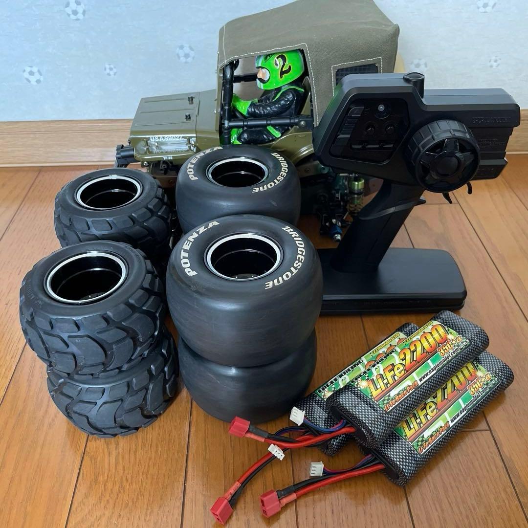 タミヤ ワイルドウイリー2 WR02 幌 スリックタイヤ　ラウンドタイヤ