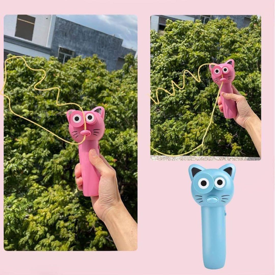 ロープランチャー 減圧おもちゃ 電動 猫のおもちゃ ピンク