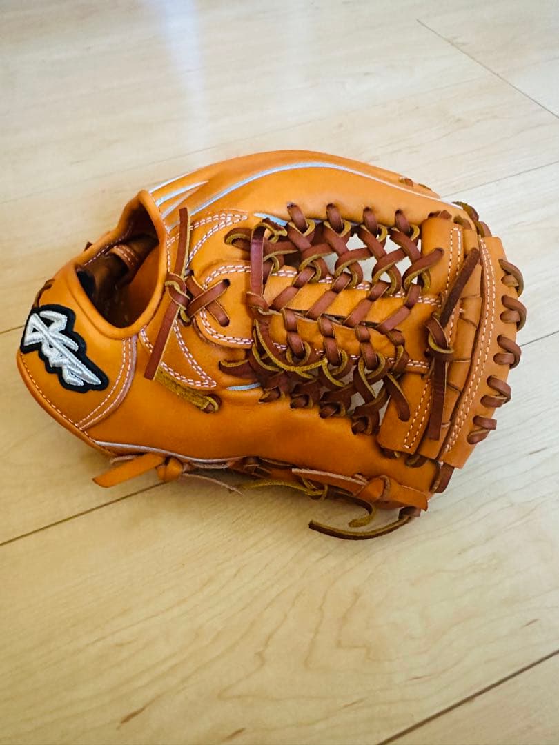 Yell-story オレンジ レザー 硬式野球グローブ