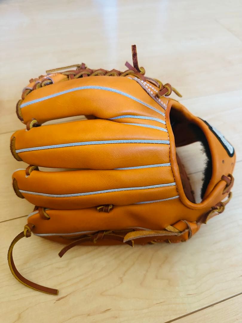 Yell-story オレンジ レザー 硬式野球グローブ
