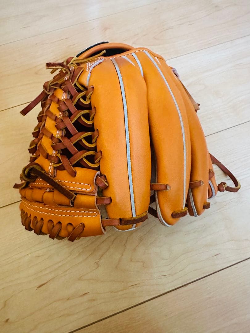 Yell-story オレンジ レザー 硬式野球グローブ