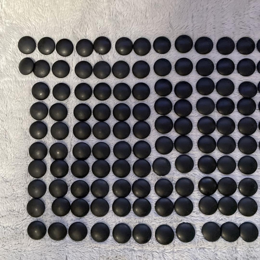 【碁笥・箱付】蛤碁石30号 約8.6mm 雪印 那智黒石 白181個 黒182個