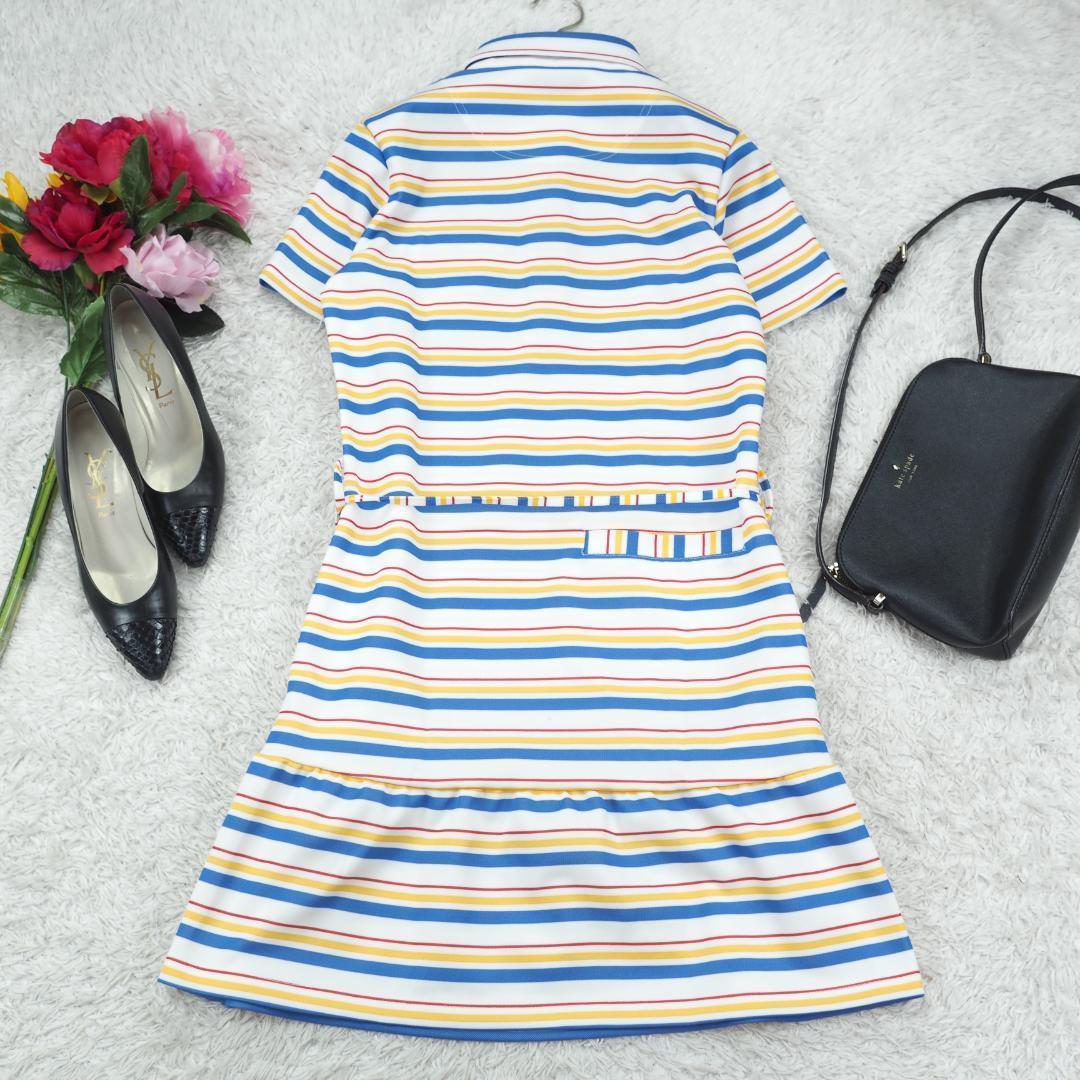 G9750*Callaway キャロウェイ☆ボーダー柄☆ゴルフ☆ワンピース☆M