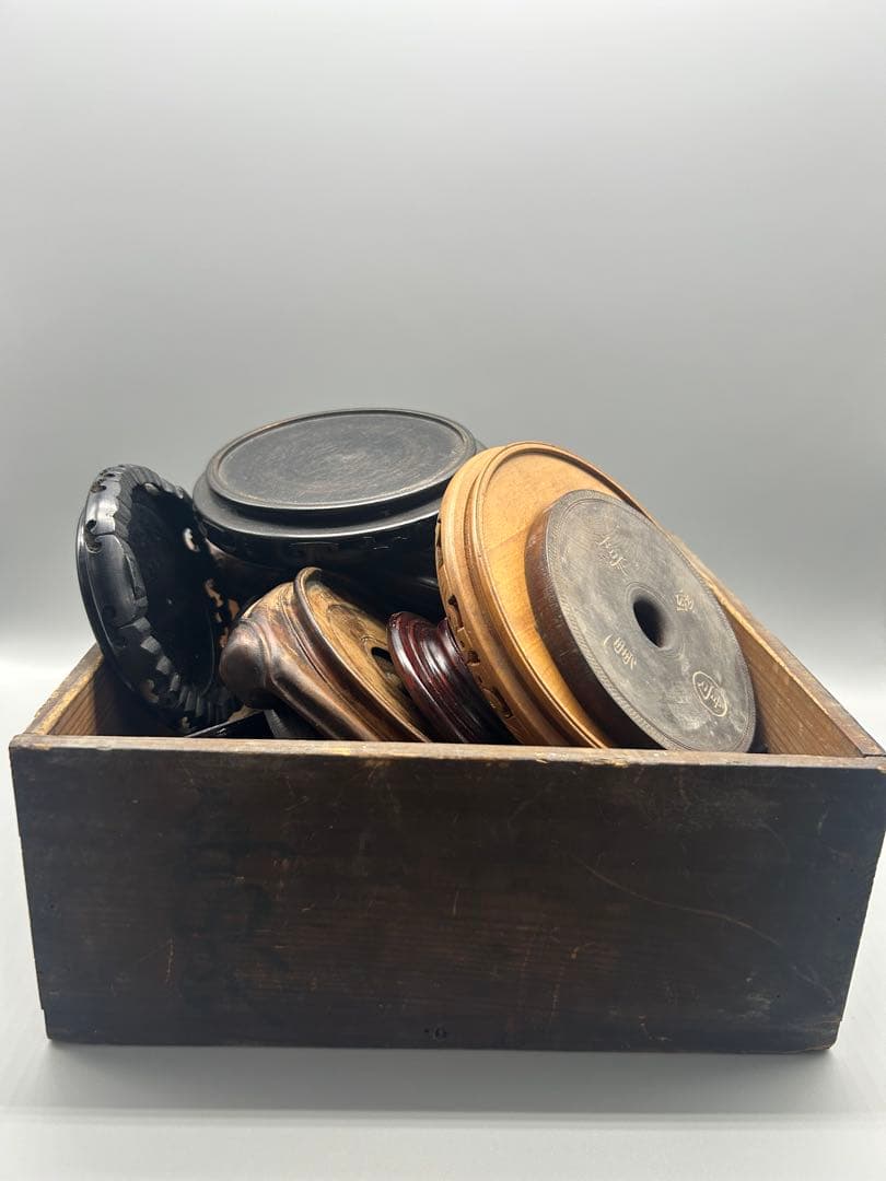 【骨董品】　老唐木底座　複数枚