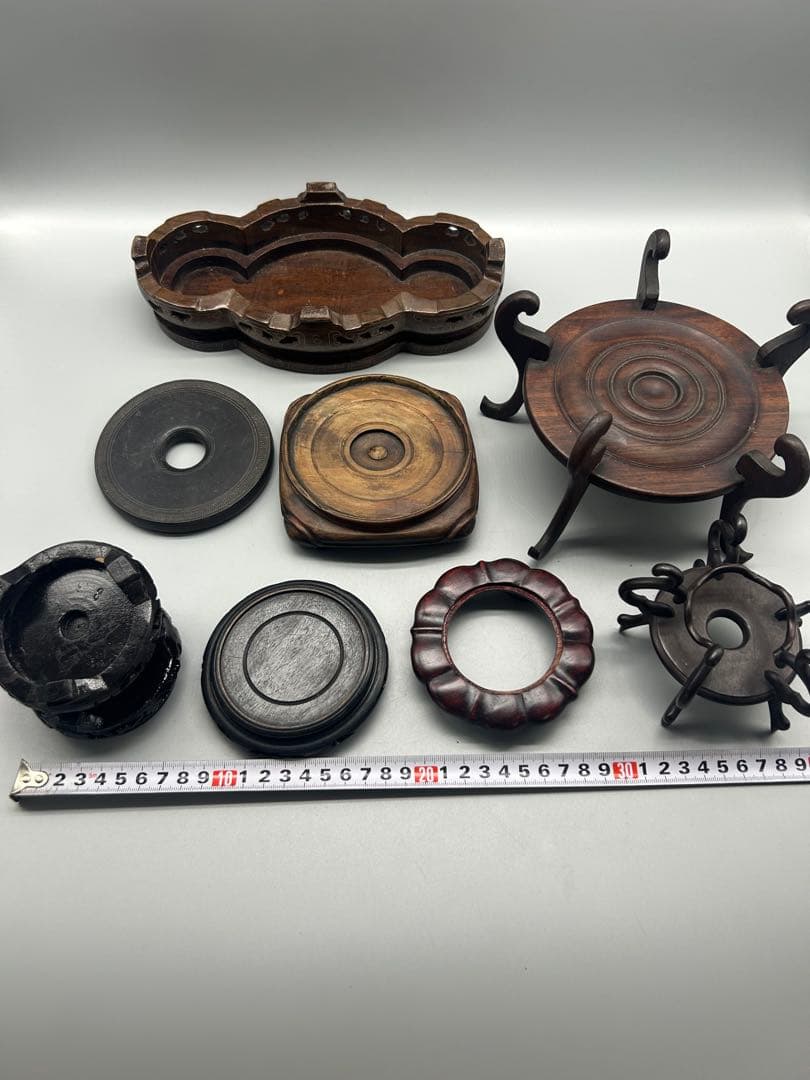 【骨董品】　老唐木底座　複数枚
